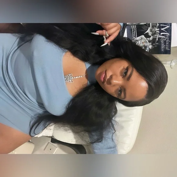 ~Allison Slate Blue Sweater Dress W/ Bolero Neckline, Front Cutout & Side Split~ - Picture 9 of 11